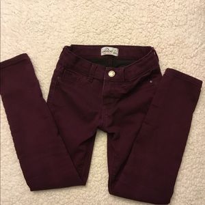 Girls maroon skinny jeans